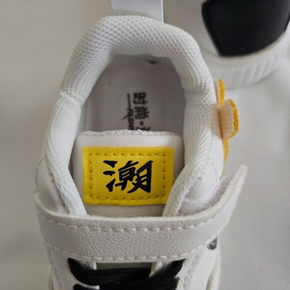 Fashion Unisex Kids White Gray Yellow Mickey Mouse Applique Sneakers Size 21 - Picture 8 of 11